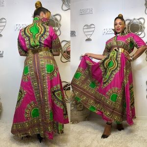 Ankara Print Tea Length Dress 
571 232 5108